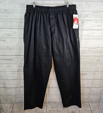 Chef Works Mens Essential Baggy Zip Fly Chef Pants Sz 2XL Black