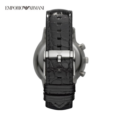 Emporio Armani AR2447 43mm Cassa di Acciaio Argenta, Cinturino di Pelle, Orolog… - Foto 2 di 7