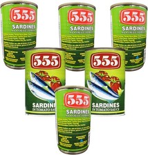 555 Sardines in Tomato Sauce 5.5oz (155g), 6 Pack