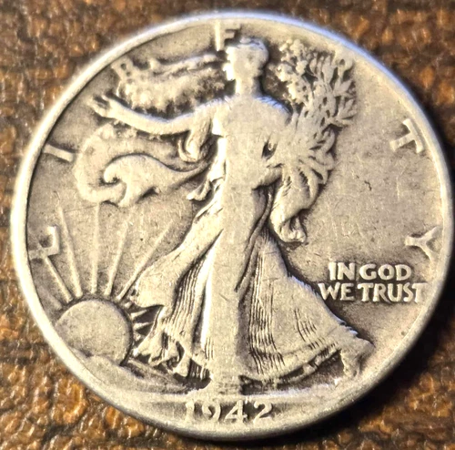 1942-P Walking Liberty Half Dollar In Good Condition.