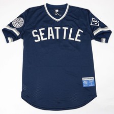 Ebbets Field Flannels 1946 Seattle Steelheads Negro Leagues V-Neck Jersey Large
