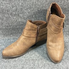 Carlos by Carlos Santana Women's Ankle Boots Brown Faux Suede Size 8M Side Zip