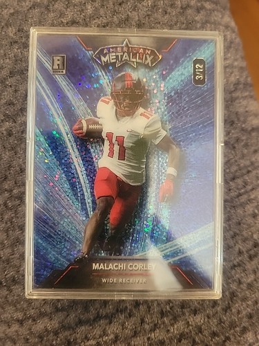 Malachi Corley Rookie American Metallix #3/12 Blue Sparkle - Picture 1 of 2