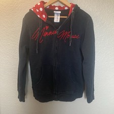 Disney Parks Jacket With Hoodie Bow Ears Authentic Minnie Mouse Full Zip Large