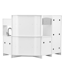 Uimoso Kids Kitchen Playset with 24-Piece Cooking Accessories - White