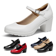 Women Mary Jane Pumps Chunky Block Heels Comfort Work Dress Pumps Round Toe