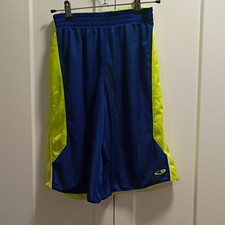 Champion Boys Mesh Athletic Shorts Blue/Green Drawstring Elastic Waist L 12-14