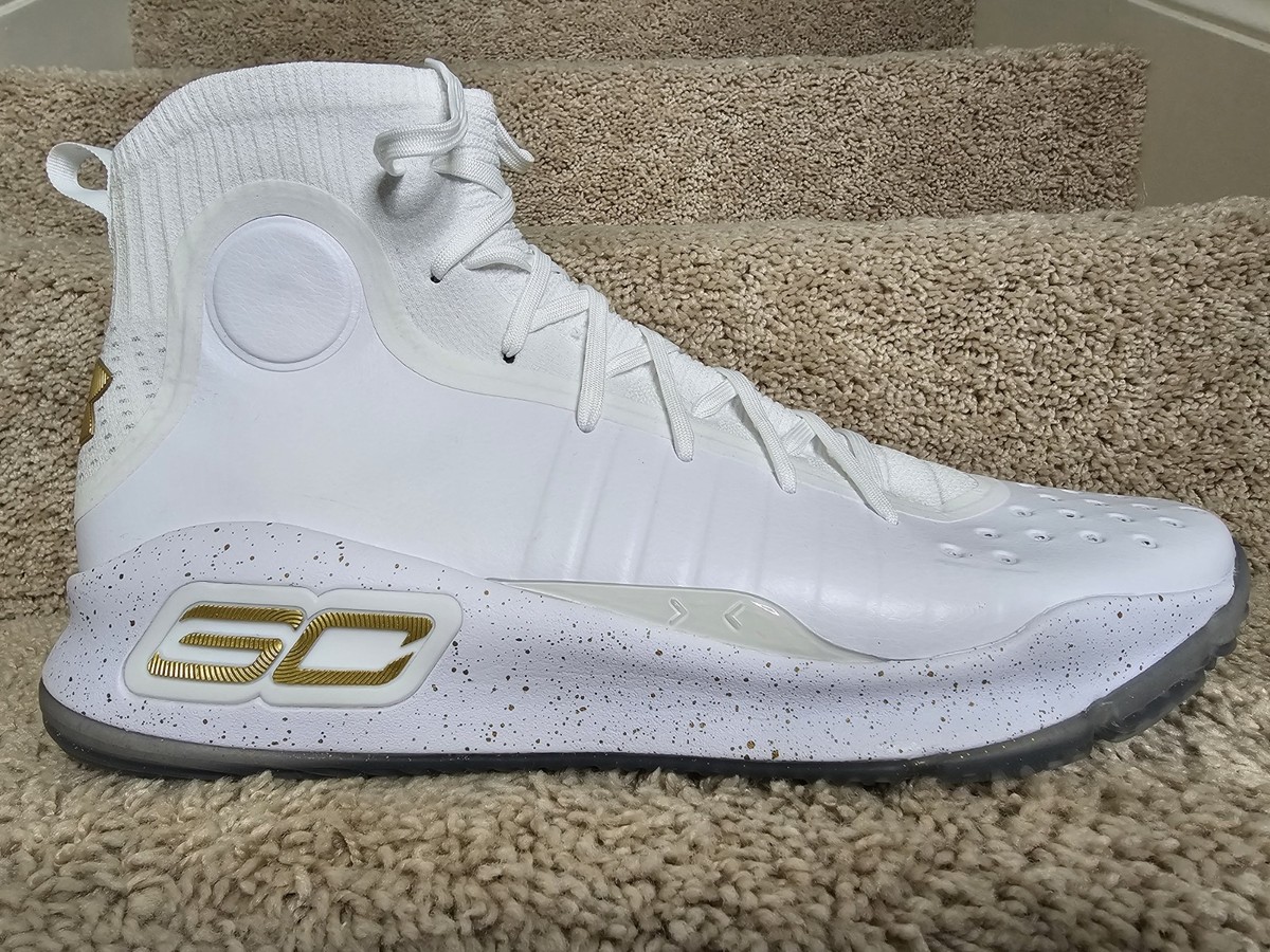 Under Armour 2017 Curry 4 IV Finals White Gold 1298306-102 Sz 16