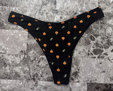 NWOT VICTORIA'S SECRET PINK ORANGE PUMPKIN HALLOWEEN HIGH LEG THONG PANTIES