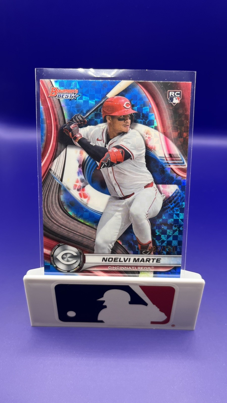 2024 Bowman's Best Blue X-Fractor /150 Noelvi Marte #19 Rookie RC