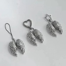 1 Piece Retro Metal Texture Angel Wing Keychain Women's Wings Car Pendant