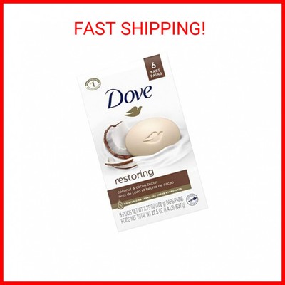 Dove Coconut Milk Beauty Bar For Softer Skin (22.5 Oz, Pack of 6) | 3.75 oz | Mo