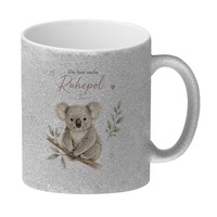 Glitzer-Kaffeebecher Mein Ruhepol - Tasse Mit Liebevollem Koala Mit Spruch: Du