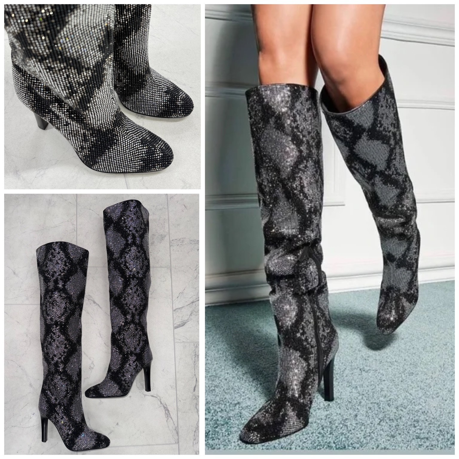 NIB $4,700 Giuseppe Zanotti Crystall Embellished Knee High Suede Boots Size: 37