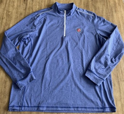 Chicago Cubs Johnnie-O Freeborne Performance 1/4 Zip Pullover Mens 2XL Golf Blue