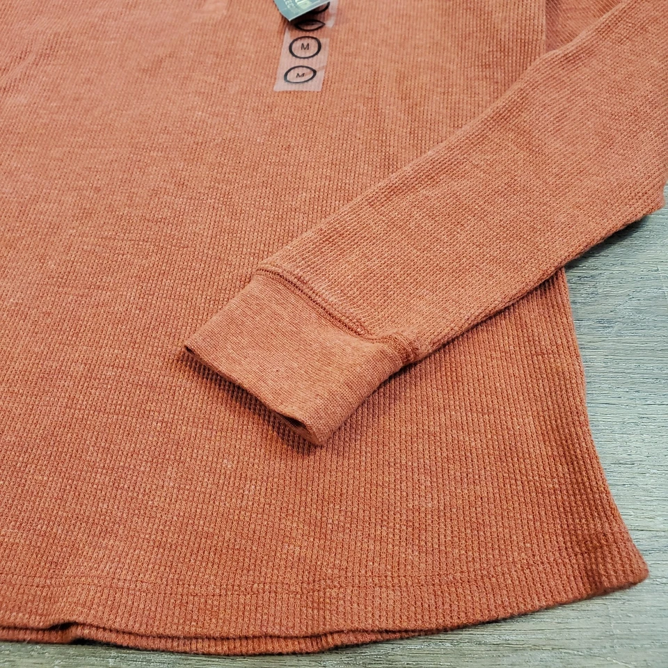 Camisa Henley Tejida Walffle Térmica Natural Reflections M Rojo Mineral Exterior Foto 4 de 4