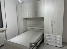 Cameretta a ponte 2 letti CLINTON rovere bianco camera bambini ragazzi moderna