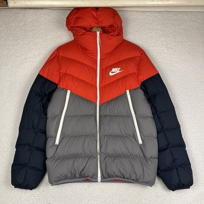 Nike Sportswear Windrunner Down Fill Puffer Jacket Black Hooded Mens Medium
