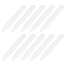 10Pcs Plastic Collar Stays, 2.8 Inch Length Dress Shirt Collar Inserts, White