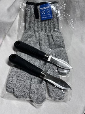 OYSTER SHUCKING KNIVES 2 And Cut Proof Gloves