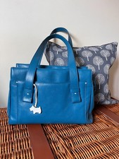Radley Leather Tote Shoulder Bag Handbag Turquoise Blue Medium