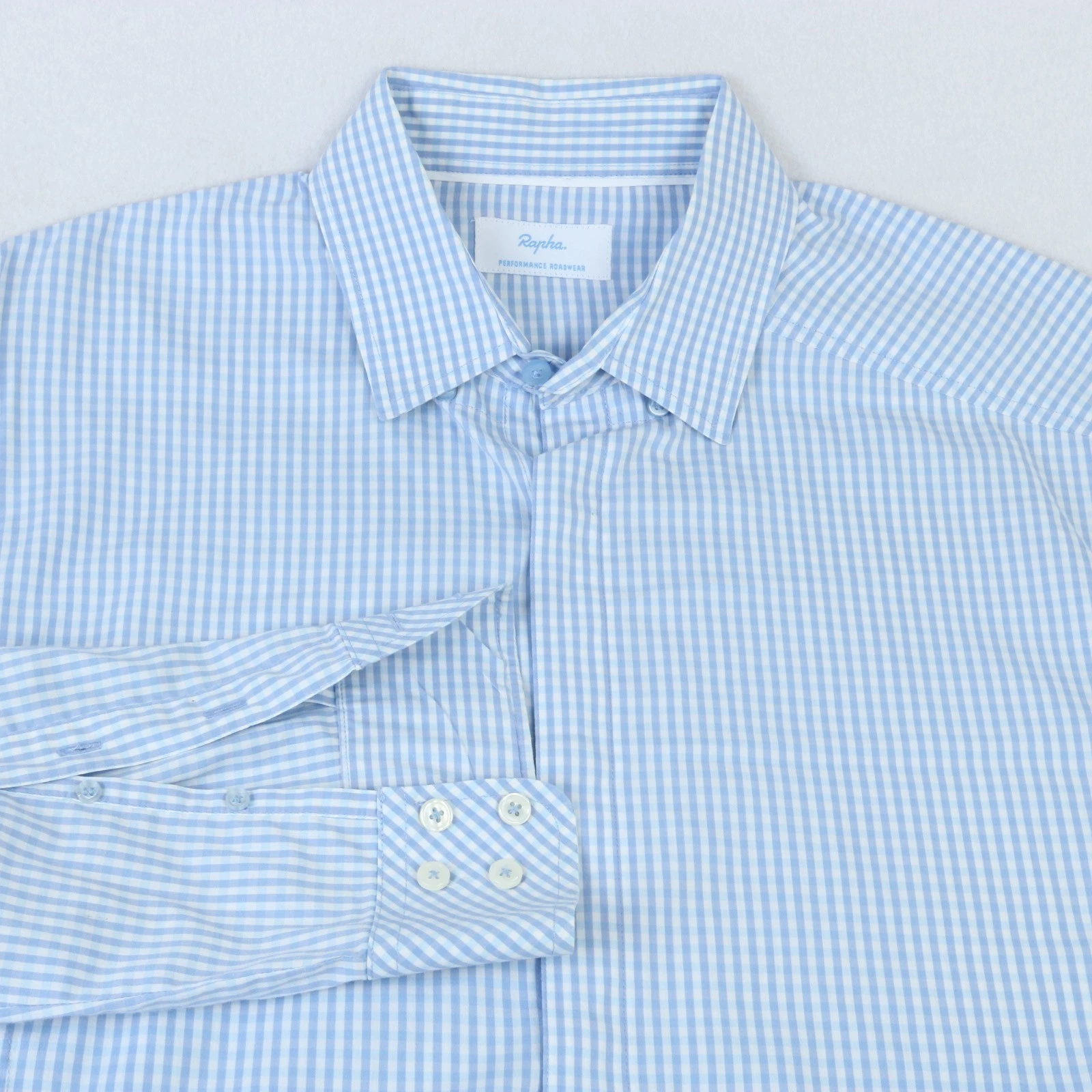 RAPHA PERFORMANCE BUTTON DOWN BLUE WHITE CHECK XL