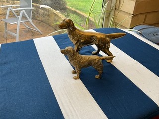 BRASS DOG ORNAMENTS X2 COMBINED WEIGHT IS ALMOST 1kg