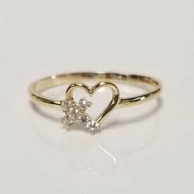 Art Deco Style Heart Cut Lab Created Diamond 14k Yellow Gold FN Engagement Ring