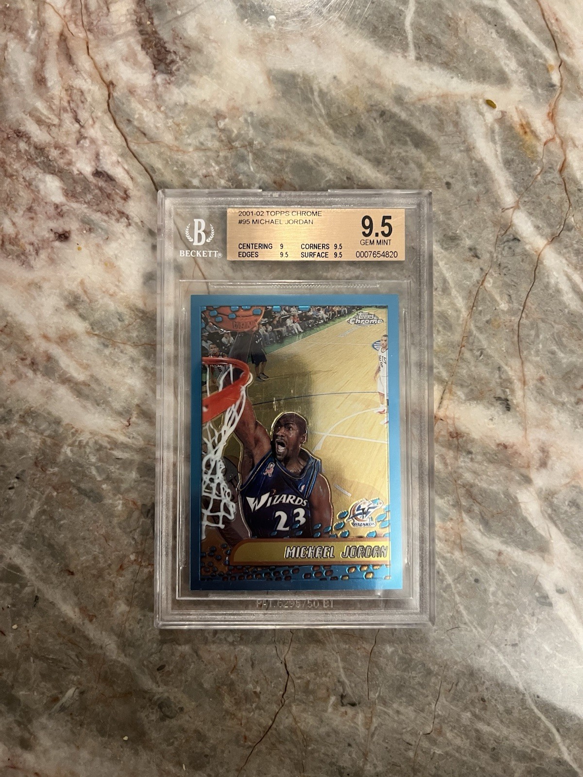 2001 Topps Chrome Basketball Michael Jordan card# 95 BGS 9.5 GEM MINT