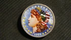1921 D Morgan Silver Dollar Colorized From A Local Estate