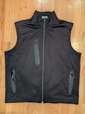 Zero Restriction Tour Series Vest Men L Black Grid Fleece Lined Golf Performance