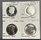 2020 P D S S Kennedy Half Dollar Set Silver & Clad Mint Proof  & P/D BU PDSS
