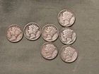 Set Of 8 Mercury Dimes, 1936-1945