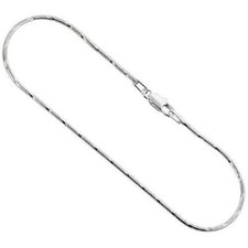 Sterling Silver 1.5mm Spiral Diamond Cut Round Snake Chain Necklace or Bracelet