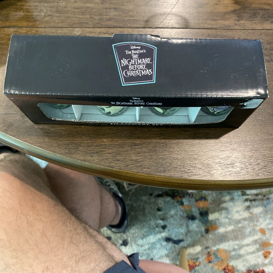 Juego de vasos de cristalería Jack Skellington Pesadilla antes de Navidad de Disney Nuevo en Paquete Foto 2 de 4