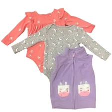 Multi Brand 9 Months Unicorn Bundle, Long Sleeve Bodysuit & Vest