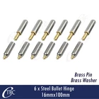 6x Hinge Steel Bullet 16mmx 100mm Greasable Brass Pin & Washer Trailer Gate Door