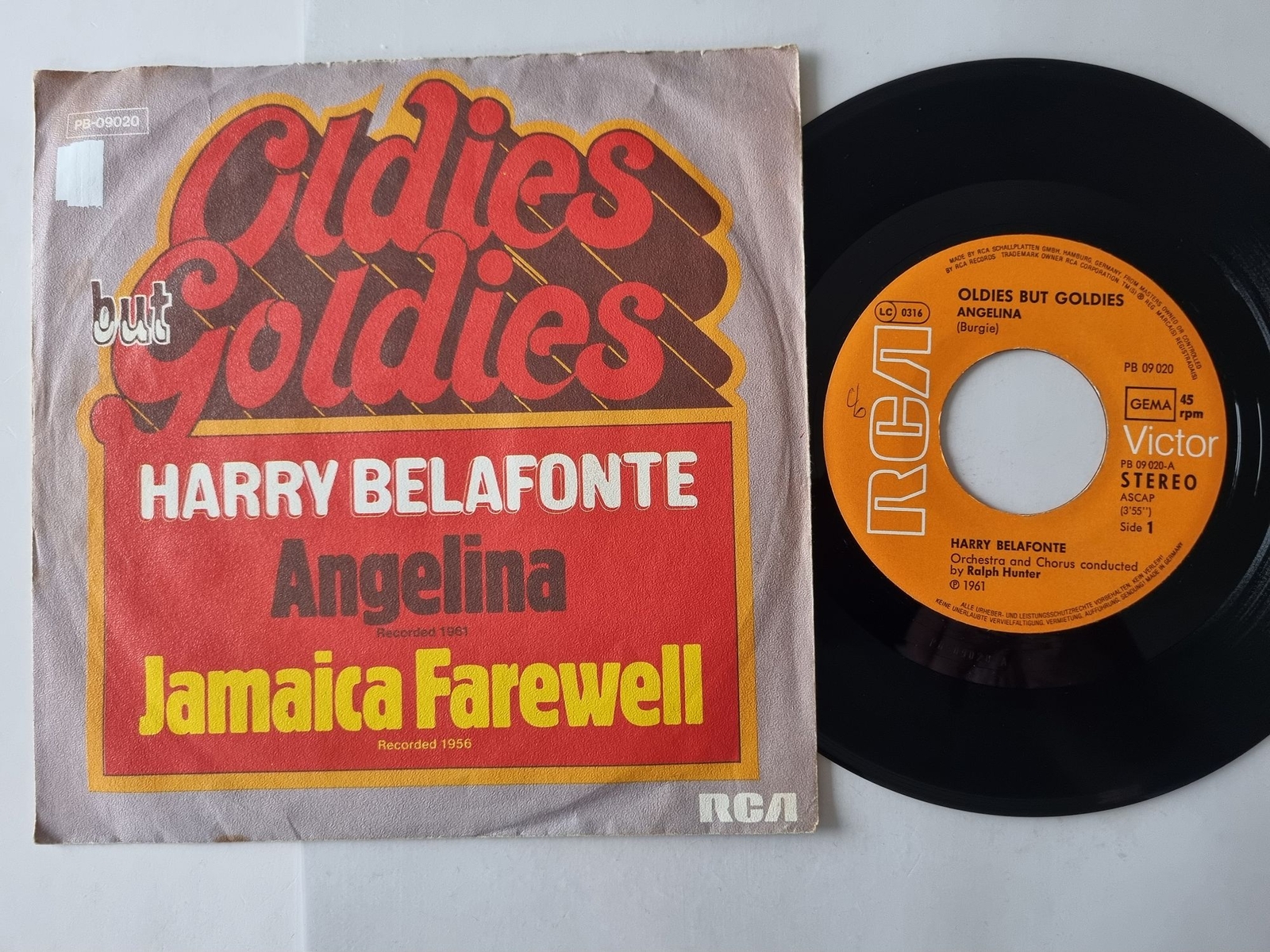Harry Belafonte - Angelina / Jamaica Farewell 7'' Vinyl Germany