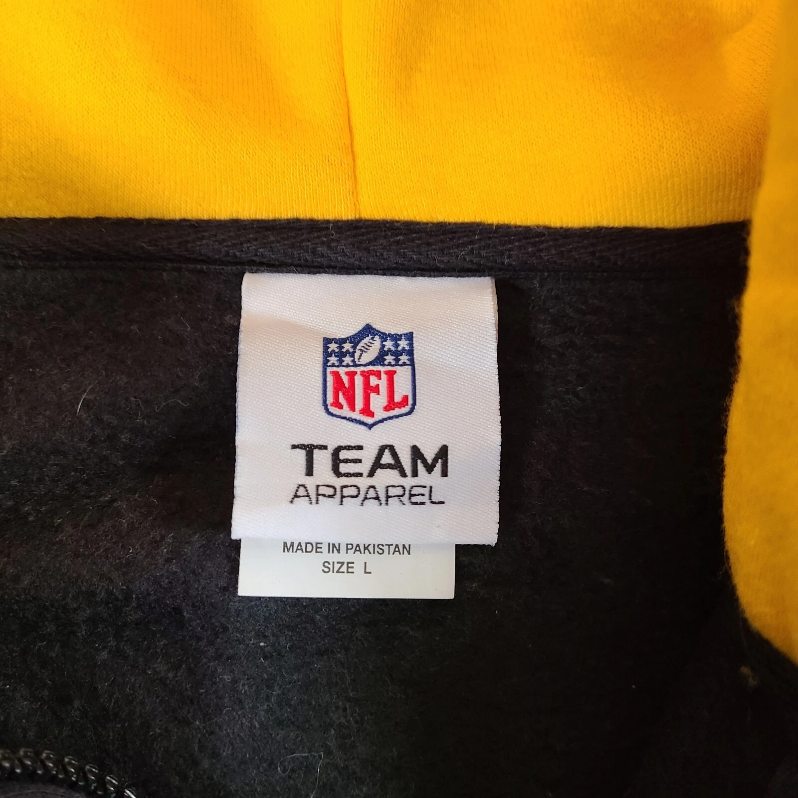 VETEMENTS Felpa con cappuccio e zip intera NFL Team Apparel Pittsburgh Steelers in pile uomo ricamo L