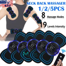 5pcs Portable Mini Electric Neck Back Massager Patch Stimulator Cervical Massage