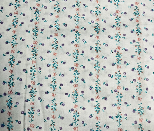 VTG Pink-Orange & Lavender Stripes Florals on White Cottagecore BTHY - Picture 3 of 7