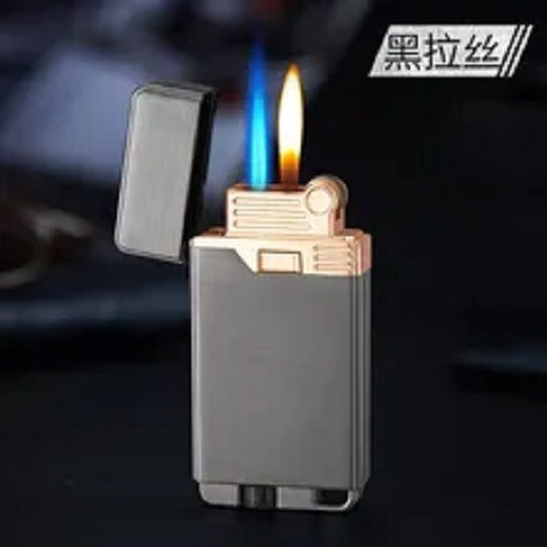 VIPER BRUSHED GUNMETAL TWO FLAMES SOFT & TORCH FLAME CIGAR CIGARETTE LIGHTER