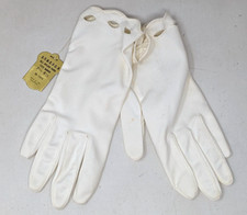 VTG Stretch Nylon Yarn White Scalloped Fits 6-7 Womens Gloves Philippines LT22