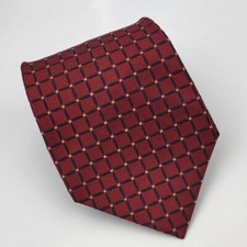 Nautica Silk Tie Red Blue Gold Geometric Men Necktie 57 x 4
