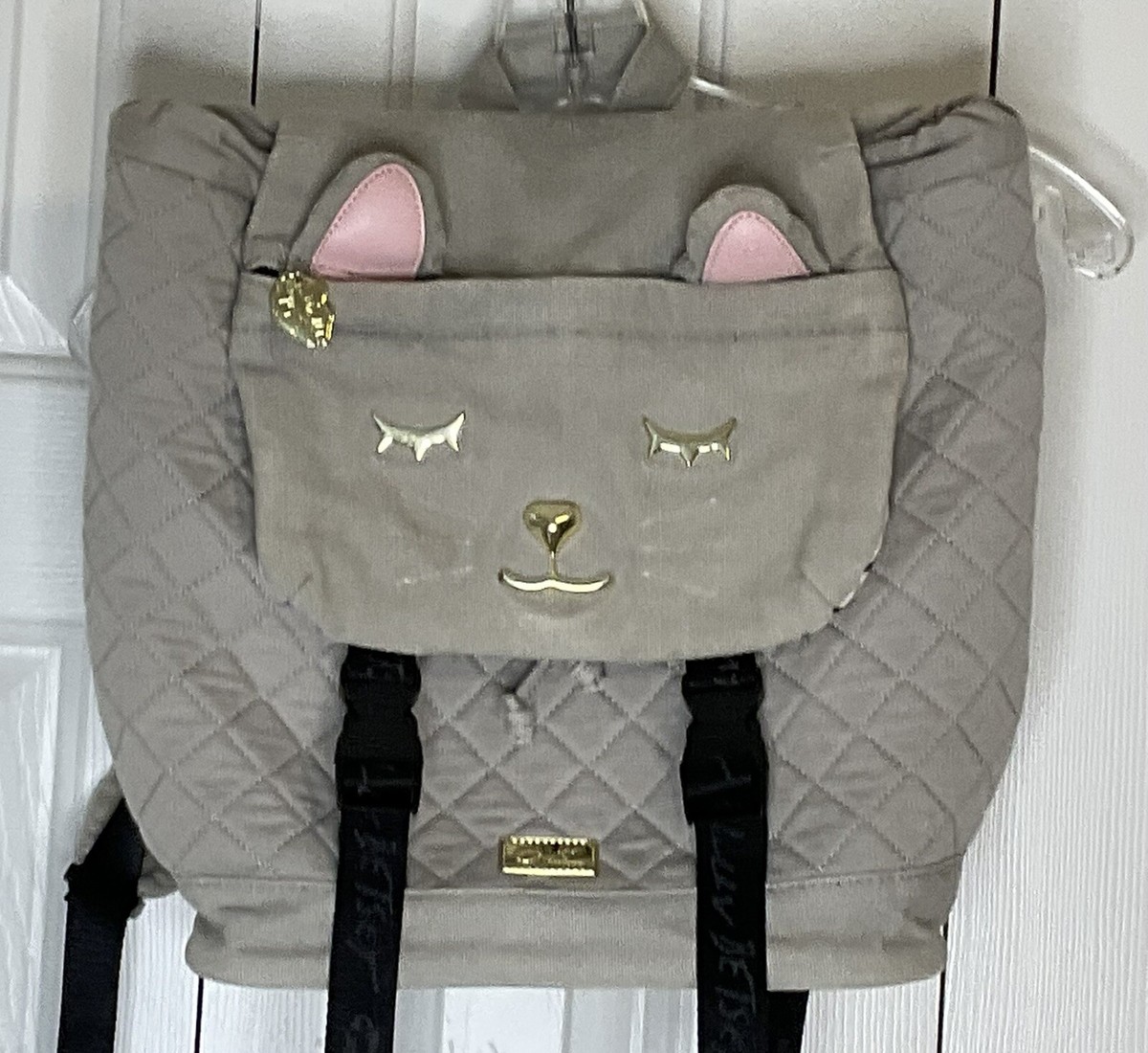 LUV Betsey by Betsey Johnson Cat Canvas Backpack & Bag Purse 