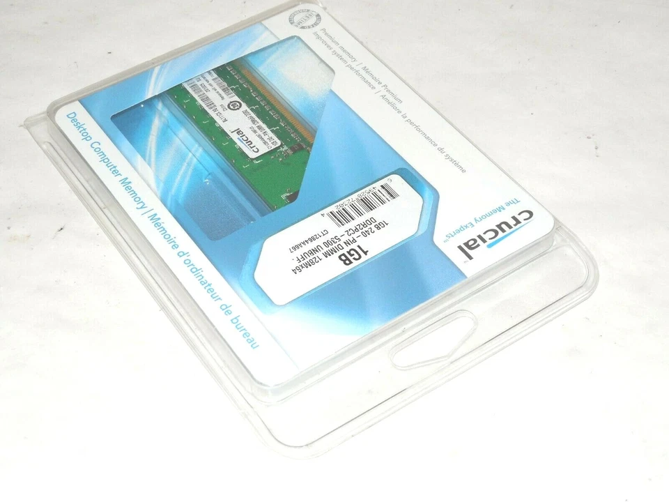 Crucial 1GB DDR2 667MHz PC2-5300 240 pin CL6 1.8V Non ECC Desktop Memory RAM 667 - Image 2 of 4