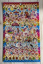 Lisa Frank Retro Sticker Sheet Surfing Penguin Unicorn Fantasy Pirate Husky New
