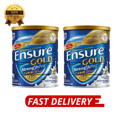 2 cans 800g Abbott Ensure Gold Vanilla Flavour Milk Powder Expedite Shipping