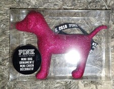VICTORIA SECRET PINK MINI ORNAMENT DOG 2018 LIMITED EDITION hot pink sparkle