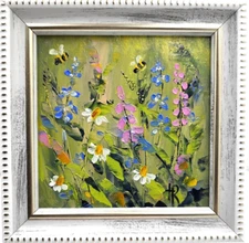 Blooming Flowers Wildflower Painting Original Floral Oil Impasto Art Signed